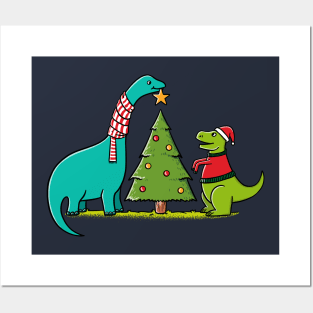 Dinosaurs Christmas Posters and Art